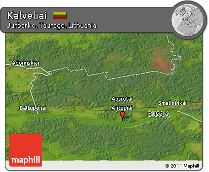 Satellite 3D Map of Kalvėliai