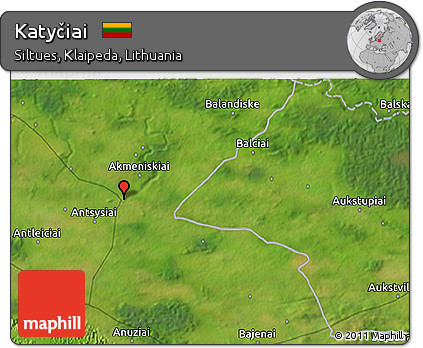 Satellite 3D Map of Katyčiai