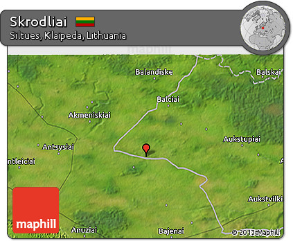 Satellite 3D Map of Skrodliai