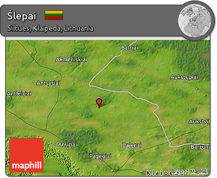 Satellite 3D Map of Šlepai