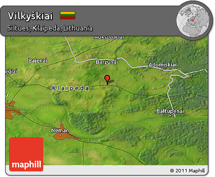 Satellite 3D Map of Vilkyškiai