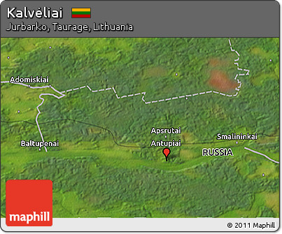 Satellite 3D Map of Kalvėliai
