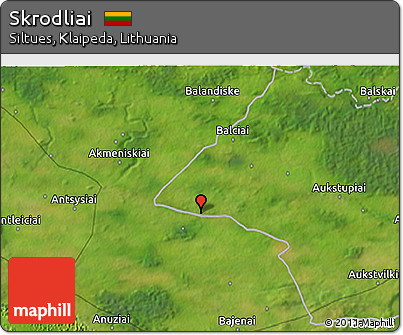 Satellite 3D Map of Skrodliai