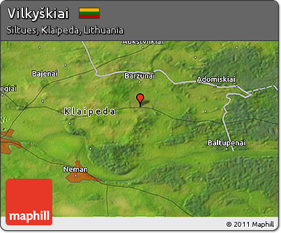 Satellite 3D Map of Vilkyškiai