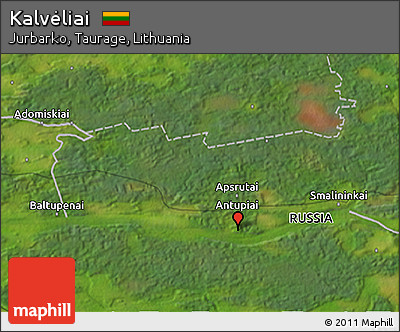 Satellite 3D Map of Kalvėliai
