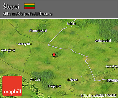 Satellite 3D Map of Šlepai