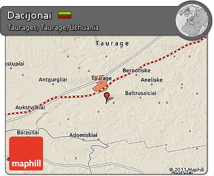 Shaded Relief 3D Map of Dacijonai