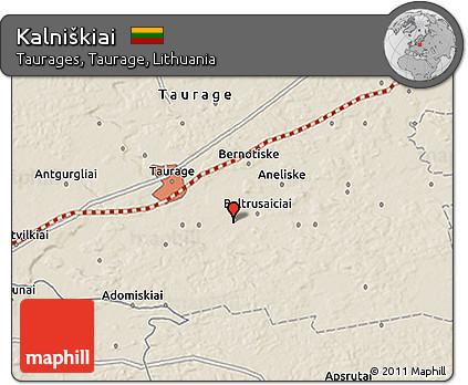Shaded Relief 3D Map of Kalniškiai