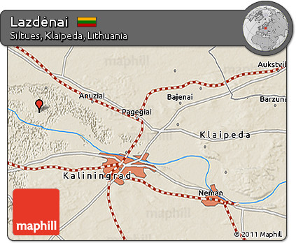Shaded Relief 3D Map of Lazdėnai