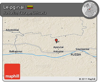 Shaded Relief 3D Map of Leipgiriai