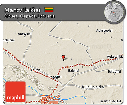 Shaded Relief 3D Map of Mantvilaičiai