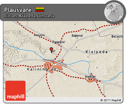 Shaded Relief 3D Map of Plaušvarė