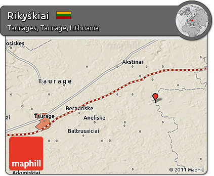 Shaded Relief 3D Map of Rikyškiai