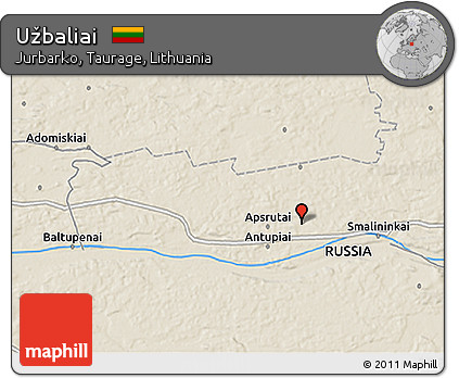 Shaded Relief 3D Map of Užbaliai