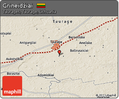 Shaded Relief 3D Map of Grineidžiai