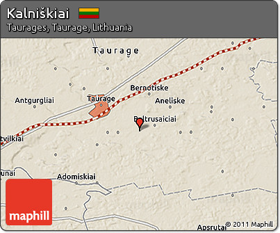 Shaded Relief 3D Map of Kalniškiai