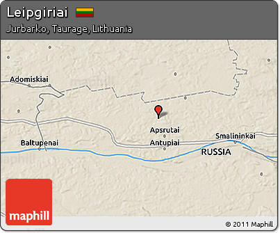 Shaded Relief 3D Map of Leipgiriai