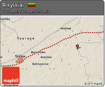 Shaded Relief 3D Map of Rikyškiai