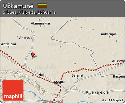 Shaded Relief 3D Map of Užkamunė