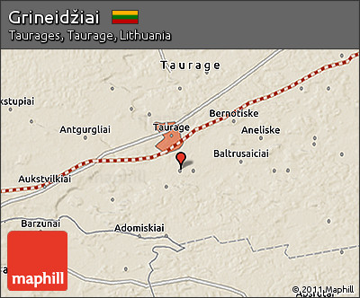 Shaded Relief 3D Map of Grineidžiai