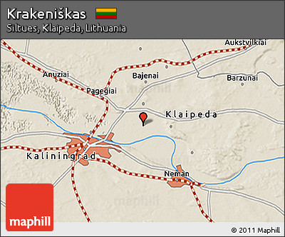 Shaded Relief 3D Map of Krakeniškas