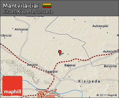 Shaded Relief 3D Map of Mantvilaičiai