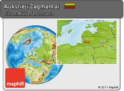 Physical Location Map of Aukštieji Žagmantai