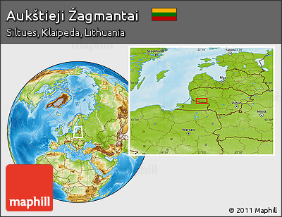 Physical Location Map of Aukštieji Žagmantai