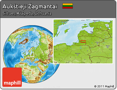 Physical Location Map of Aukštieji Žagmantai