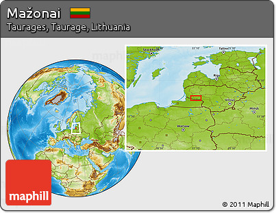 Physical Location Map of Mažonai