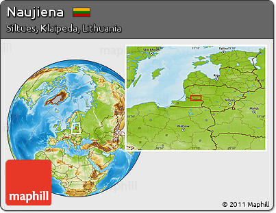 Physical Location Map of Naujiena