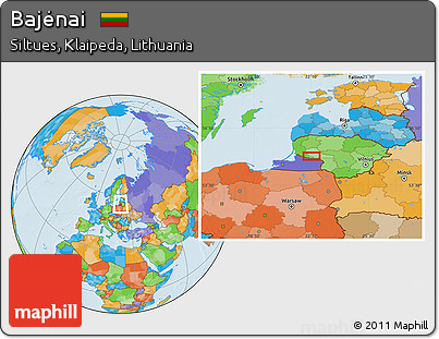 Political Location Map of Bajėnai