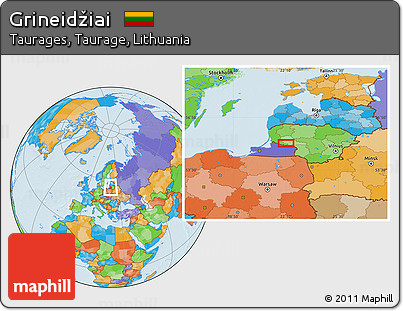 Political Location Map of Grineidžiai