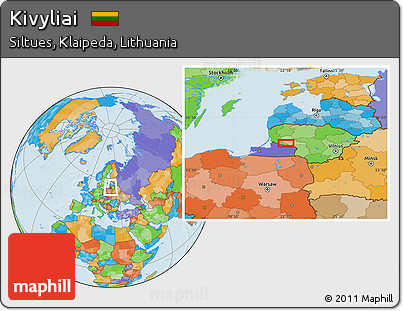 Political Location Map of Kivyliai