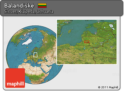 Satellite Location Map of Balandiškė