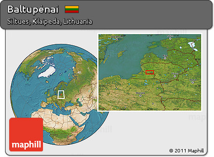 Satellite Location Map of Baltupėnai