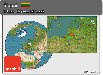 Satellite Location Map of Šlepai