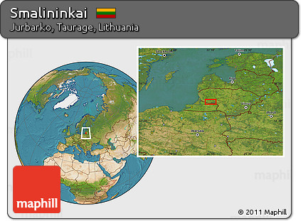 Satellite Location Map of Smalininkai