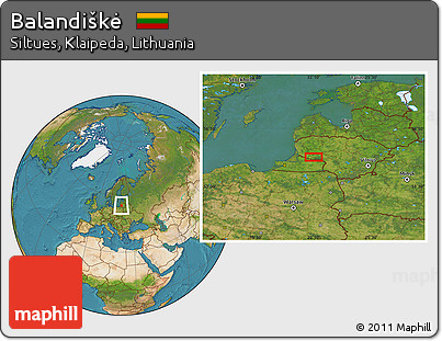 Satellite Location Map of Balandiškė