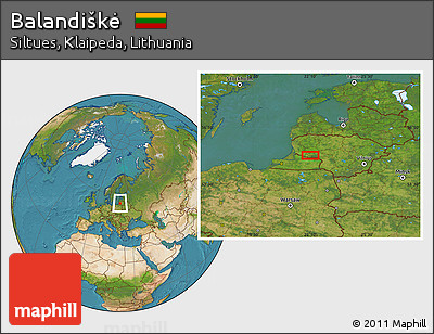 Satellite Location Map of Balandiškė
