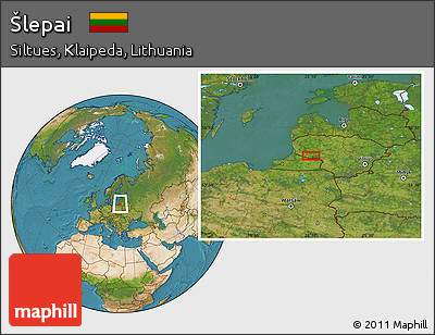 Satellite Location Map of Šlepai