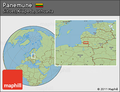 Savanna Style Location Map of Panemunė