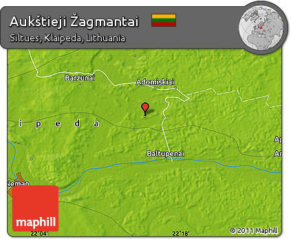 Physical Map of Aukštieji Žagmantai
