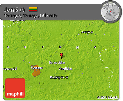 Physical Map of Joniškė