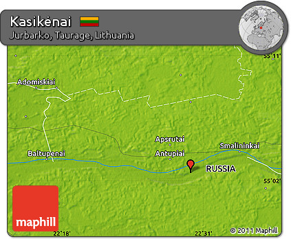 Physical Map of Kasikėnai