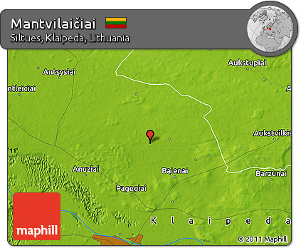 Physical Map of Mantvilaičiai