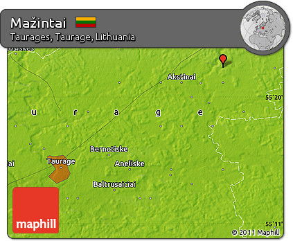 Physical Map of Mažintai