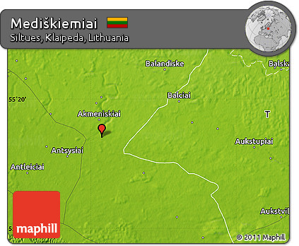 Physical Map of Mediškiemiai