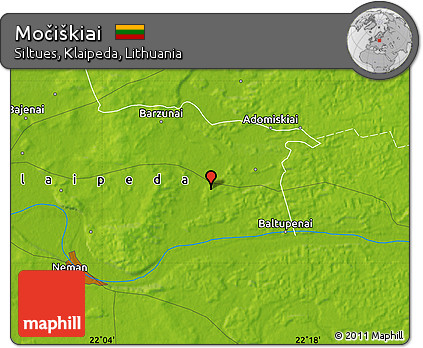 Physical Map of Močiškiai