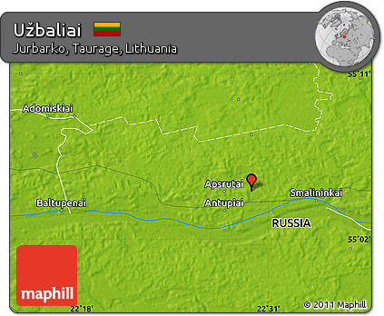 Physical Map of Užbaliai